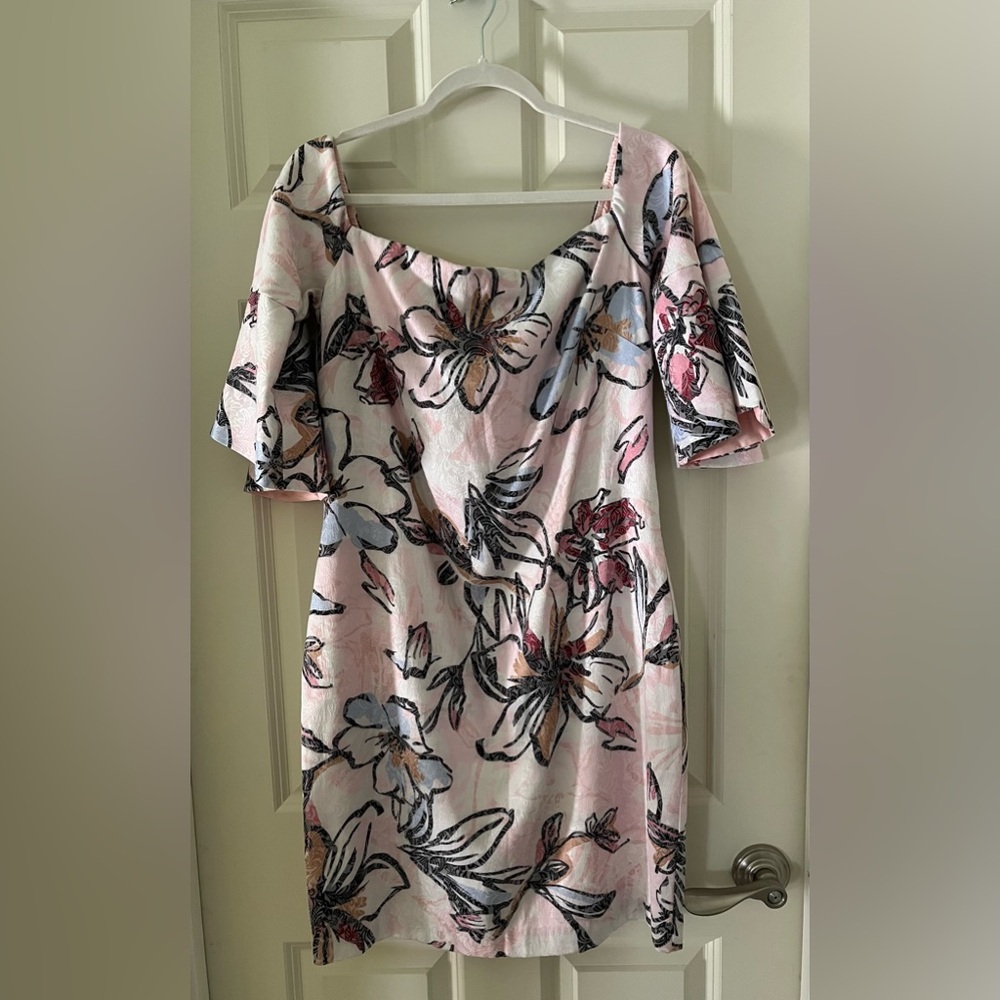 LAUNDRY BY SHELLI SEGAL Women's Off-The-Shoulder Floral Print Jacquard Dress 12